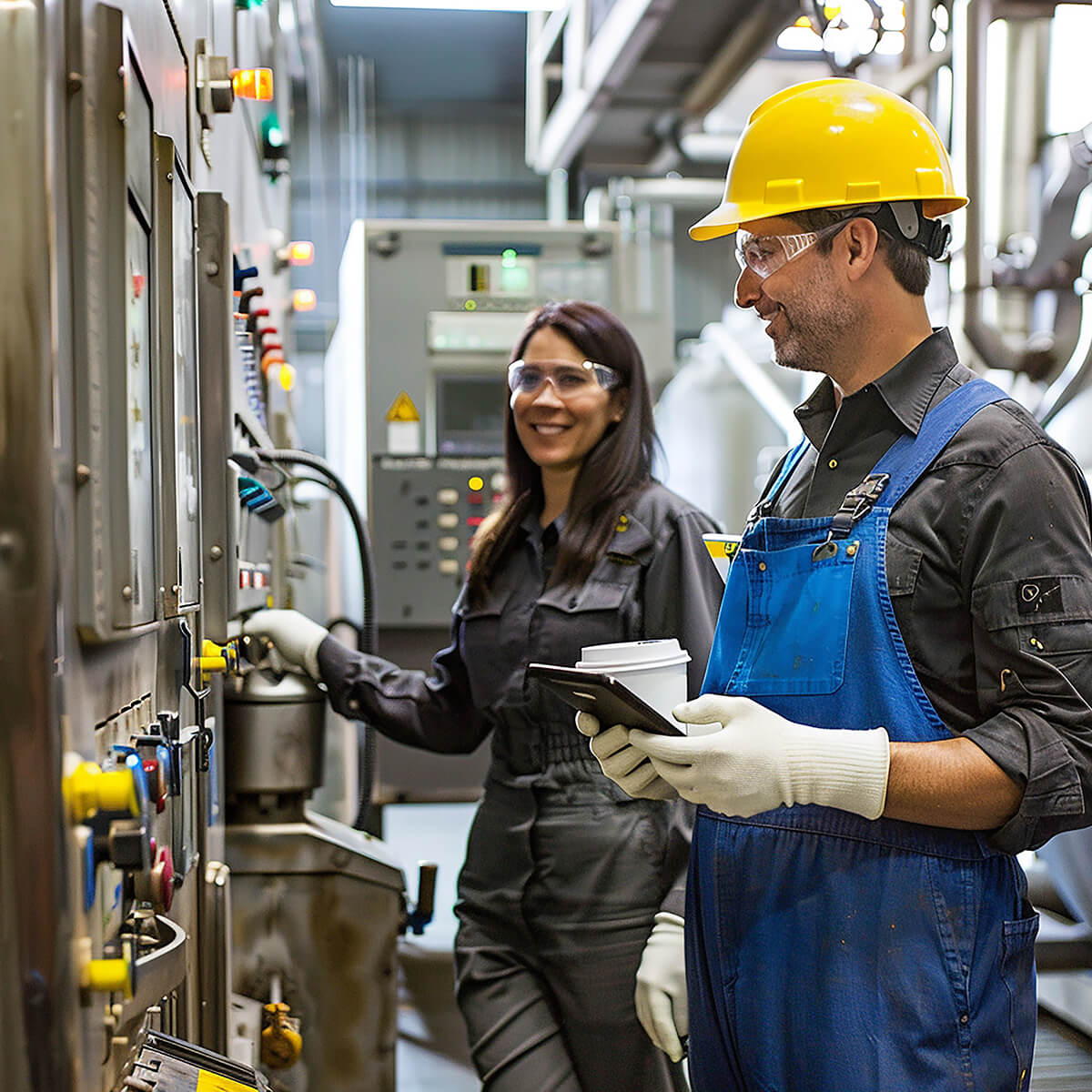 Facility maintenance vendors working with industrial equipment, ensuring long-term service efficiency.