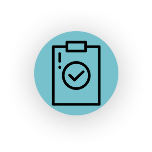 Icon of a clipboard with a checkmark, symbolizing task completion or approval.