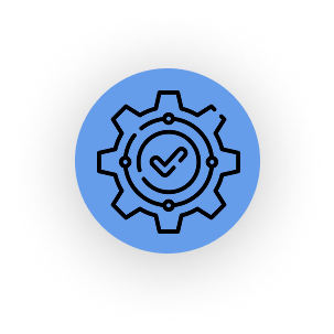 Hand-drawn style icon of three gears interlocked, symbolizing teamwork or collaboration.