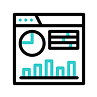 Dashboard icon representing data-driven decision-making and workflow management for facility maintenance aggregators.